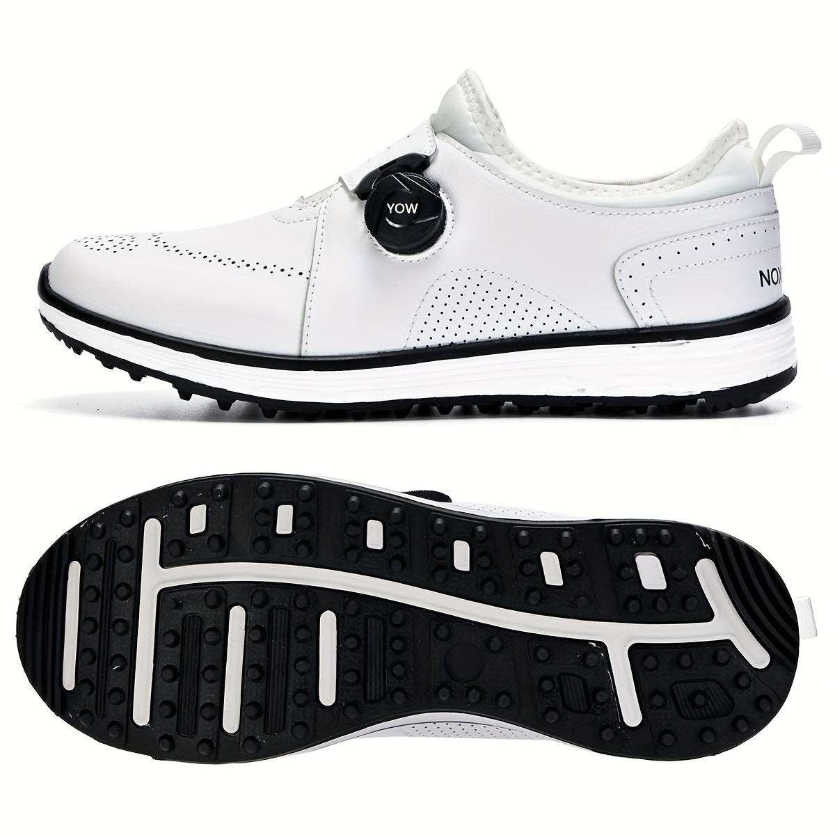 Men's Professional Breathable Waterproof Golf Shoes With Non-Slip Rotary Buckle