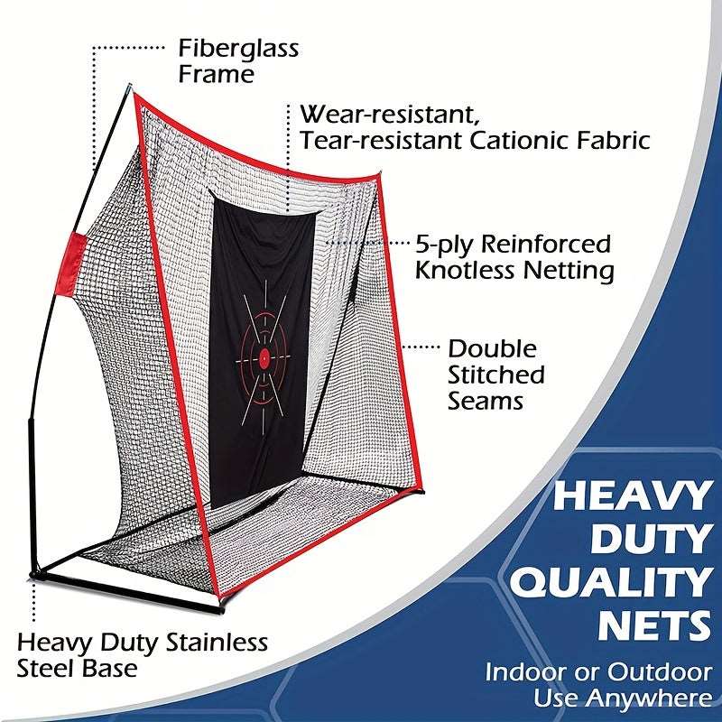 8. Heavy Duty Golf Practice Net With Target Cloth And Carry Bag