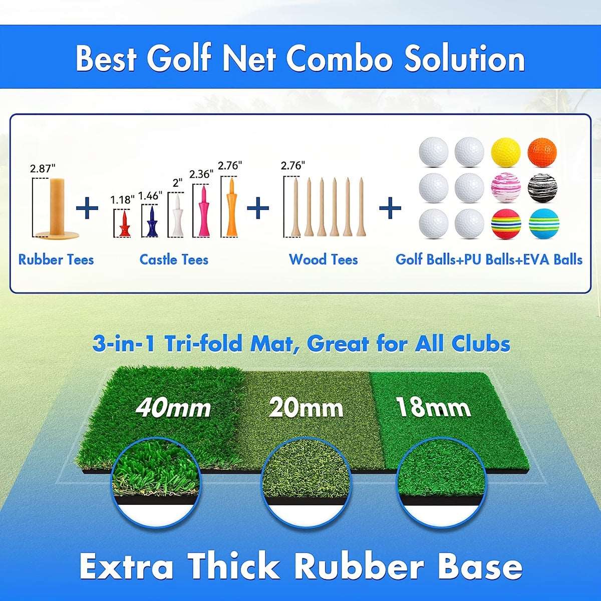 6. Golf Multi Target Practice Net, 10x7ft/304.8x213.36cm