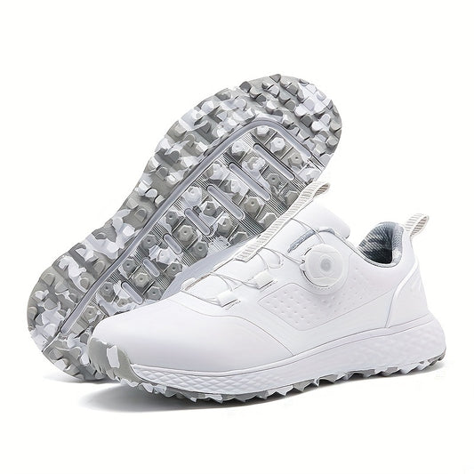 Men's Solid Non-slip Golf Shoes With Spikes