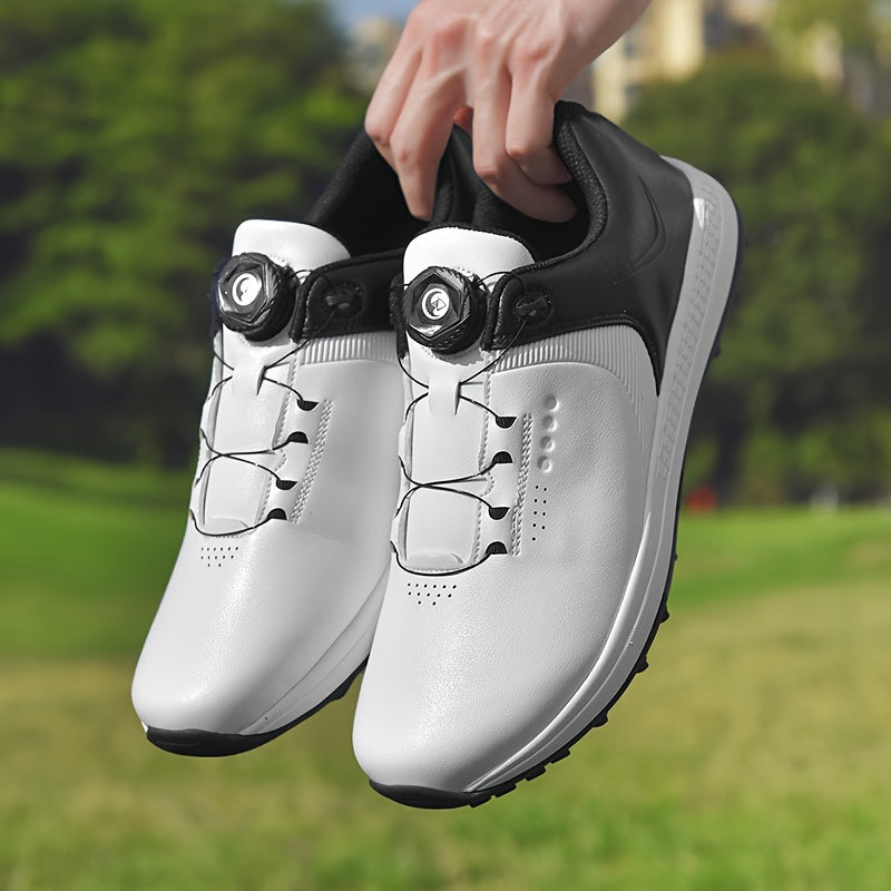 Men's Solid Non-slip Golf Shoes With Rotating Buckle