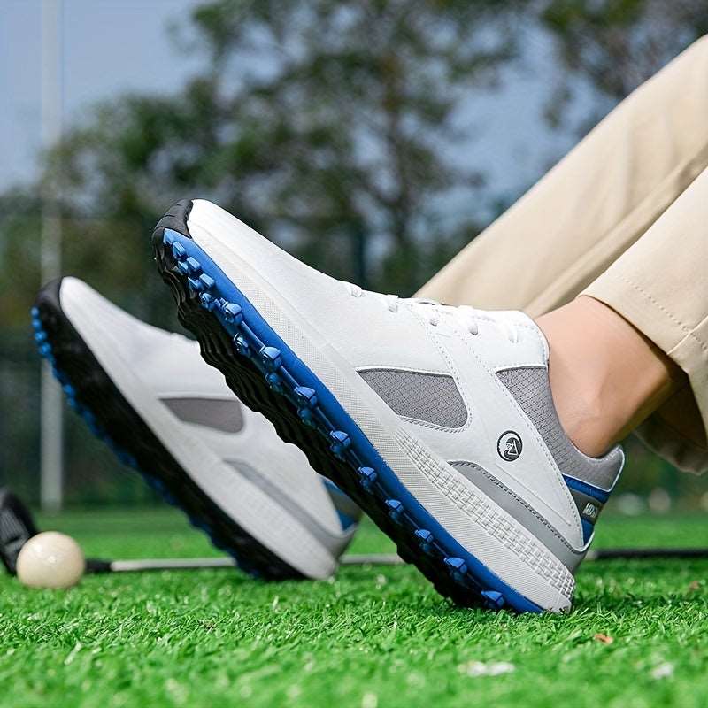 Men's Solid Non-slip Golf Shoes With Spikes