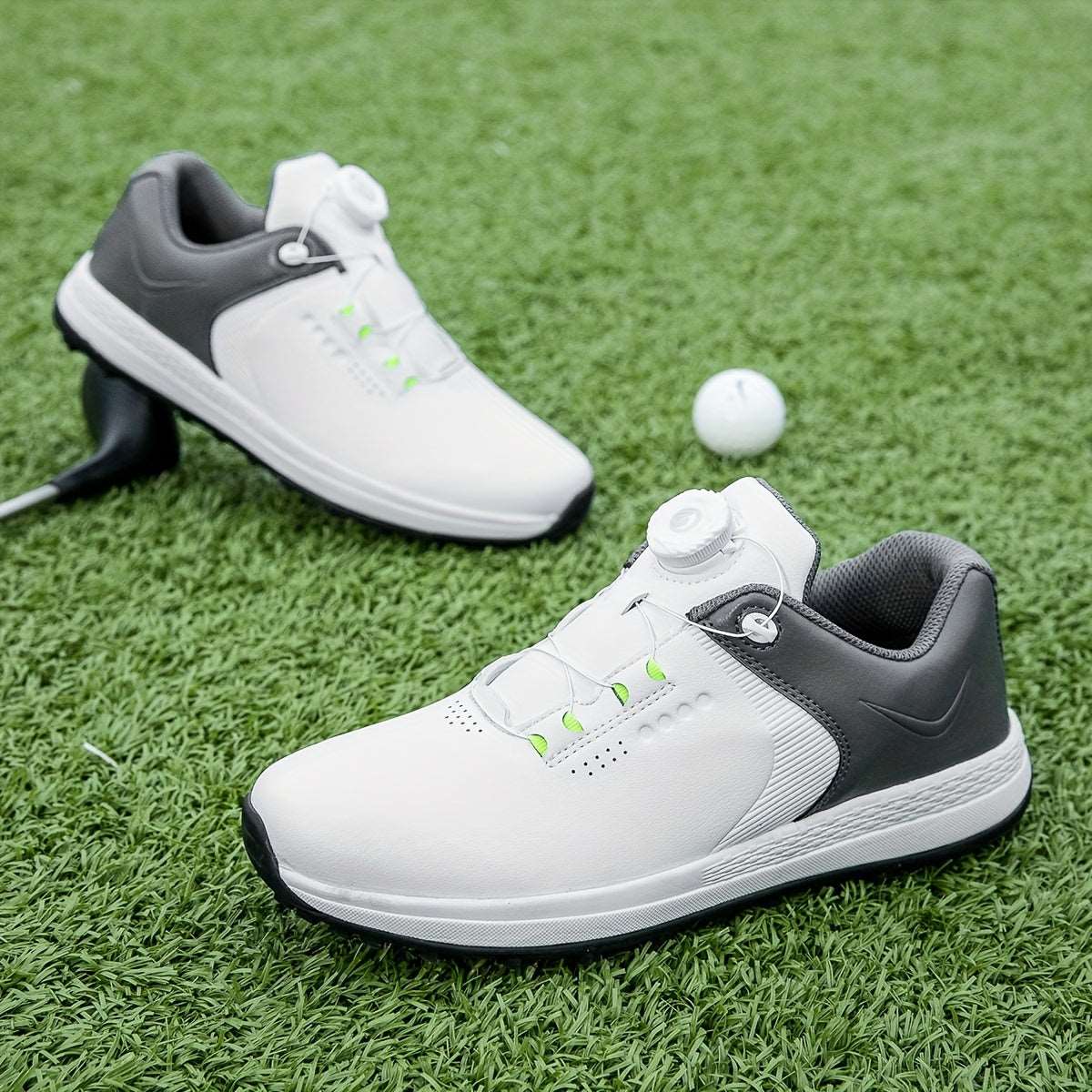 Men's Solid Non-slip Golf Shoes With Rotating Buckle