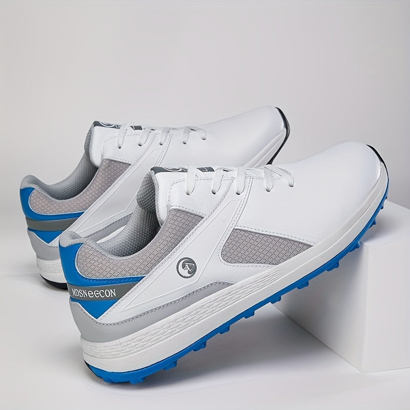 Men's Solid Non-slip Golf Shoes With Spikes