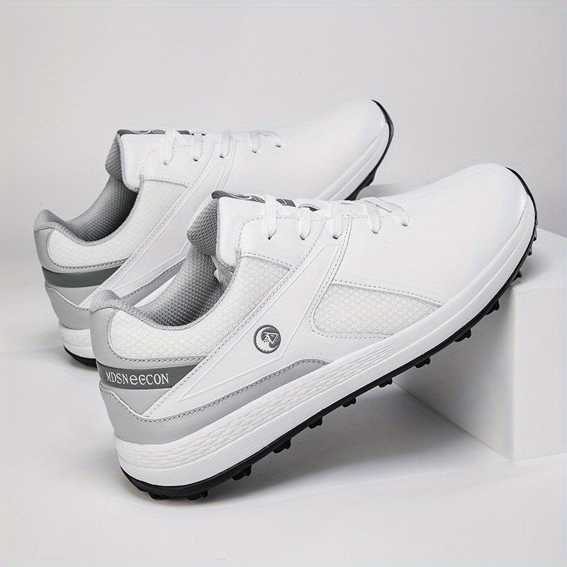 Men's Solid Non-slip Golf Shoes With Spikes