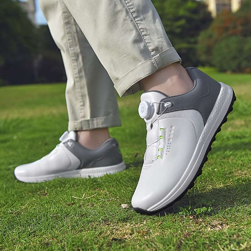 Men's Solid Non-slip Golf Shoes With Rotating Buckle