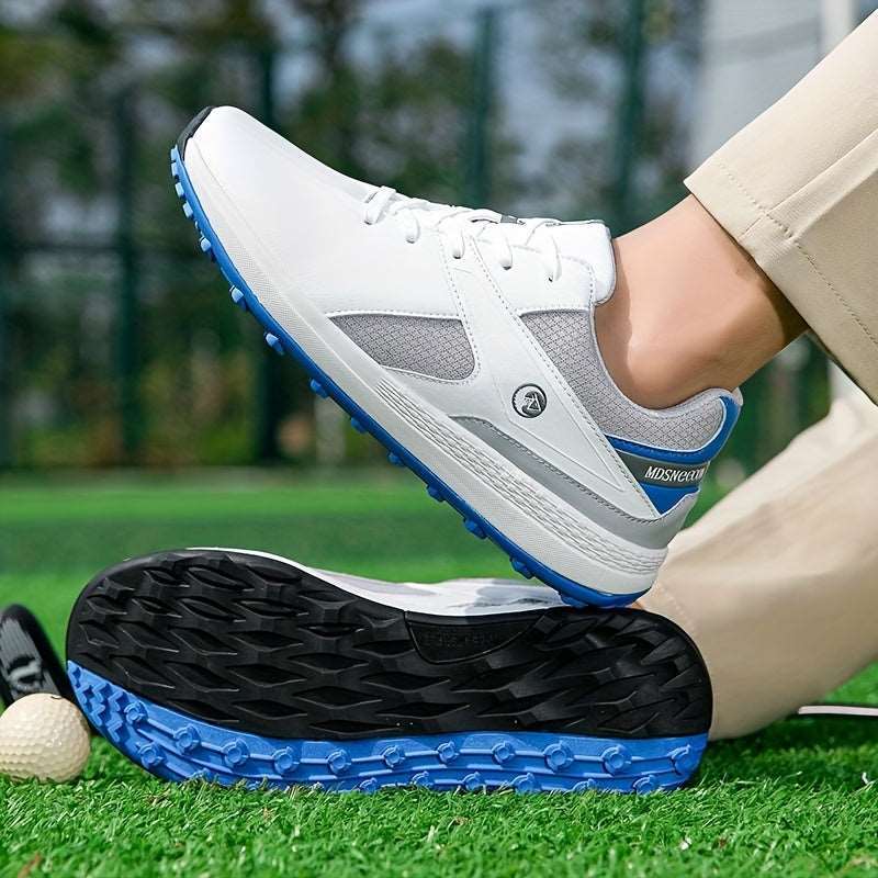 Men's Solid Non-slip Golf Shoes With Spikes