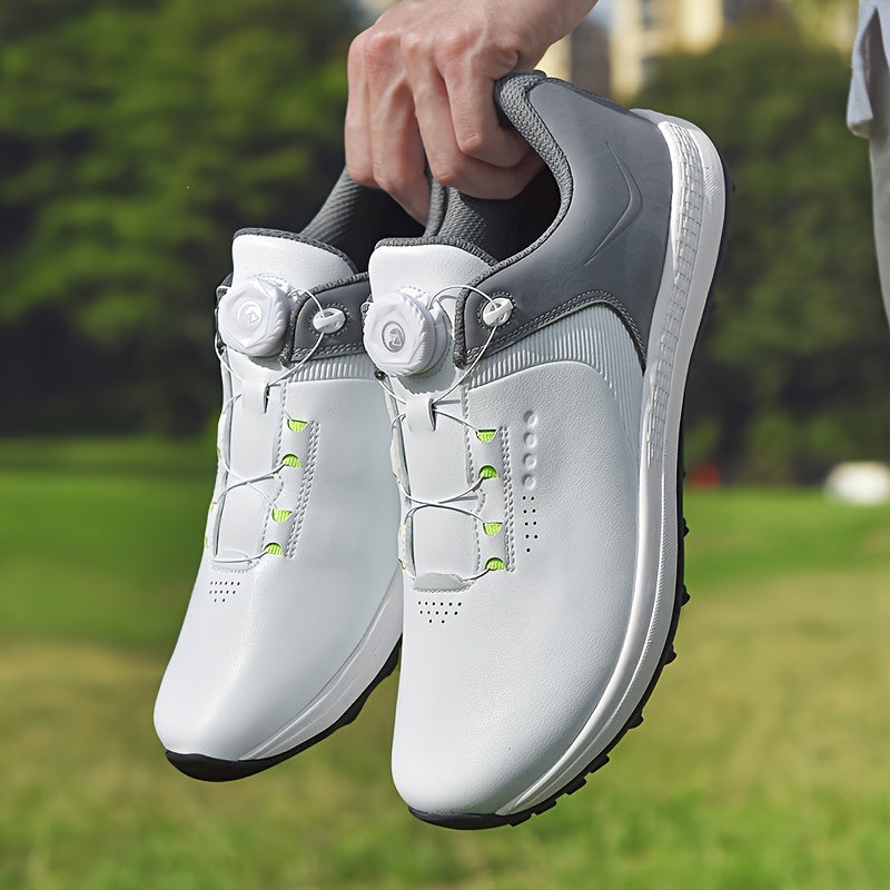 Men's Solid Non-slip Golf Shoes With Rotating Buckle