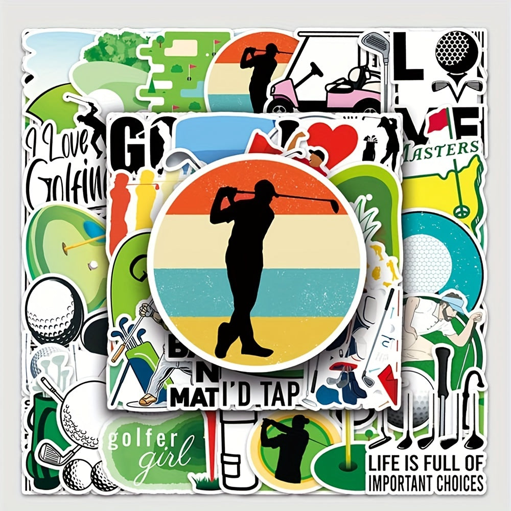 50 pack of Waterproof Golf Stickers For Water Bottles, Sports Gear