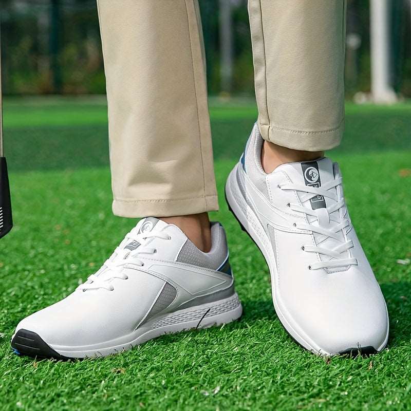 Men's Solid Non-slip Golf Shoes With Spikes